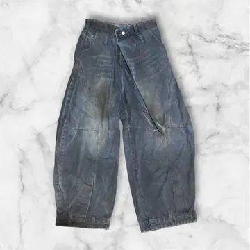 XGN Wash denim pants Blue damage