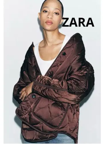 미사용 새상품 ZARA 브라운 퀼팅 자켓 브라운