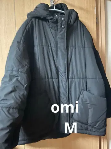 시마무라 omi laumeomi 후드 부착 블랙 다운 자켓 M