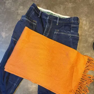겨울용 속기모 청바지 카페티 & 머플러(오렌지)