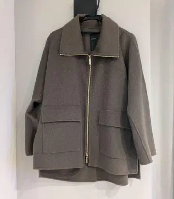 24AW 카멜 믹스 리버 지퍼 코트