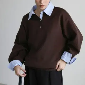 셀렉트 모카 셔츠 칼라 도킹 니트 셀렉트모카 브라운