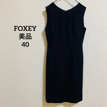 [ 새상품급 ] FOXEY 폭시 슬리브리스 원피스 블랙 40 포멀