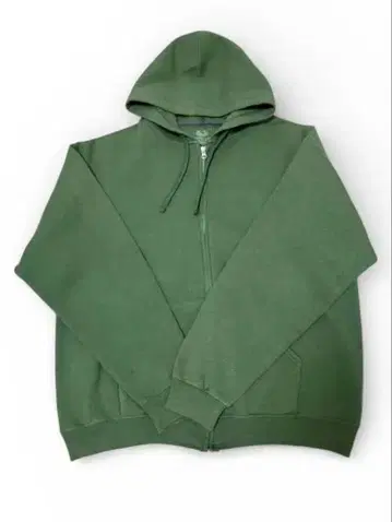 FRUIT OF THE LOOM 무지 지퍼 후드티 XL 그린
