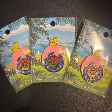 포켓몬 센터 한정판 카가와 로고 핀즈 핀 배지 피카츄 야돈 3개