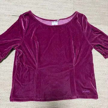 택 포함 x-girl 퍼플 벨벳 상의
