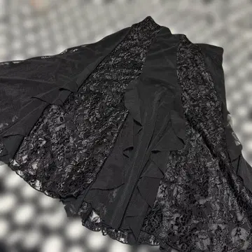 사교댄스/엘레강트 블랙 플레어 스커트