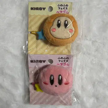 별의 커비 와돌디 복슬복슬 페이스 머리끈 2개 세트