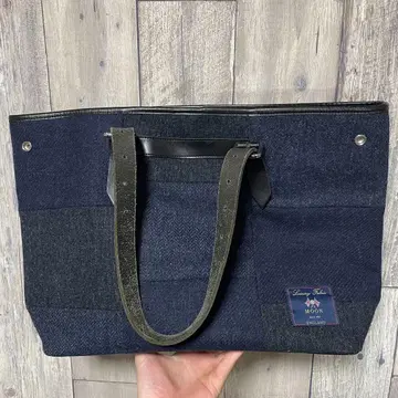 SHIPS MOON 패치워크 토트백 네이비 색상