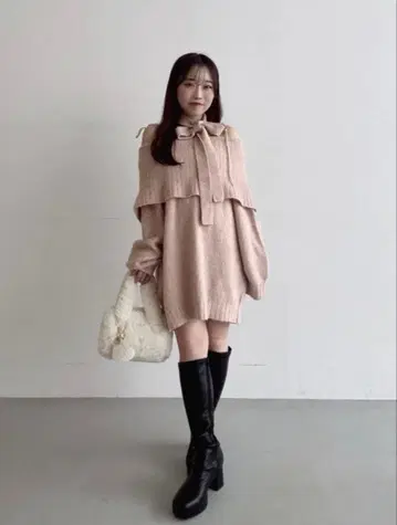 MAJESTIC LEGON 초커 포함 오프숄더 미니 원피스