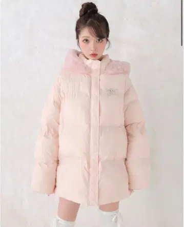 엠미에메 비쥬 리본 다운 재킷 핑크