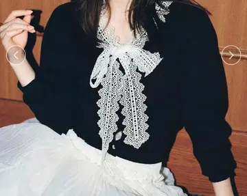 레이스 보타이 가디건 snidel