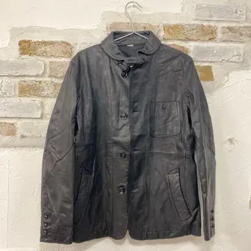 천연 가죽 양가죽 레어 디자인 블랙 가죽 자켓 L