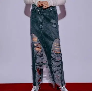 MAISONSPECIAL High Damage Denim Skirt 36