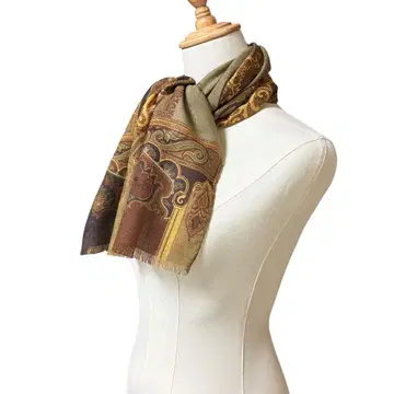 ETRO 에트로 페이즐리 직사각형 스톨 실크 울 하자품