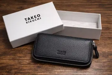TAKEO KIKUCHI 천연 가죽 키케이스 (블랙)