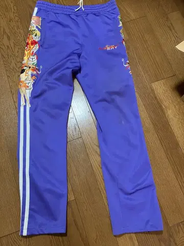 doublet 퍼플 카오스 자수 팬츠 저지