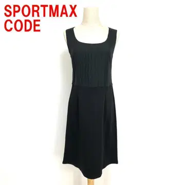 A5579 스포츠 맥스 코드 롱 원피스 면 슬리브리스 블랙 M