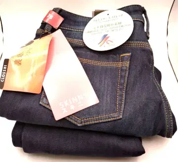 CLOSSHI 안감 따뜻한 시리즈 스키니 데님 다크 네이비 허리 76