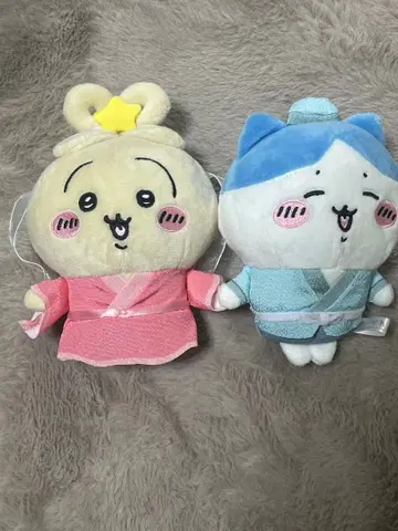 치이카와 봉제 인형 2체 세트 기모노풍 디자인 토끼 하치와레