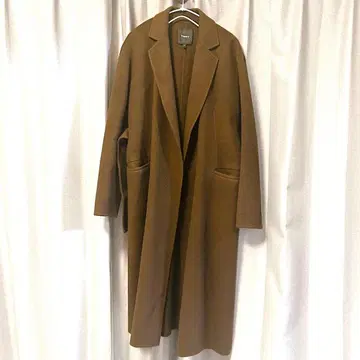 띠어리 롱 코트 더블 페이스 캐시미어 브라운 S