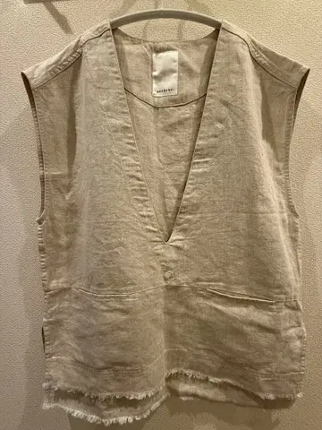 SHENERY 린넨 V넥 베스트 시너리 베스트 풀오버