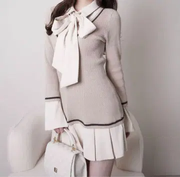 립 서비스 셔츠 도킹 플리츠 원피스