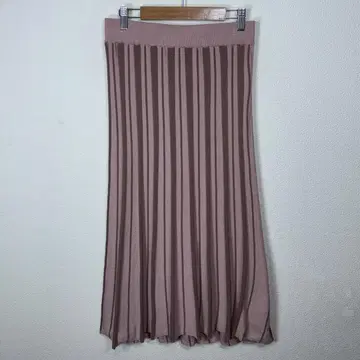 Couture Brooch 종아리 기장 플리츠 플레어 스커트 플리츠 38