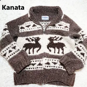 Kanata 카우친 스웨터 지퍼 니트 캐나다제