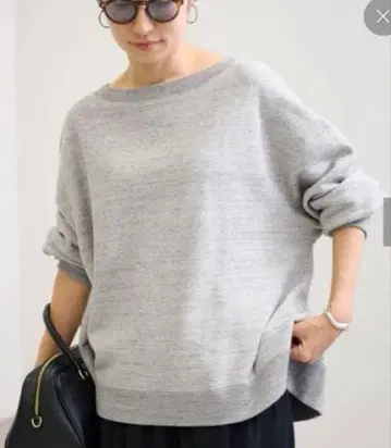 FRAMeWORK 보트넥 와이드 맨투맨 그레이