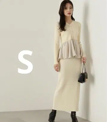 [ 새상품 ] 페플럼 내로우 니트 셋업 에크루 1 S 정가 14,960엔