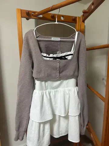 버블스 레이어드 티어드 원피스 핑크