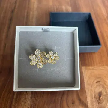 더블 플라워 모티브 반지 실버 트윈 플라워 트윈 클로버 반지