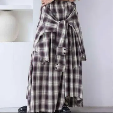 jeanasis 셔츠라이크 아지메 체크 롱 스커트