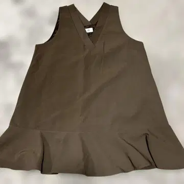 모이튀뜨 브라운 V넥 밑단 플레어 머메이드 점퍼 원피스 S