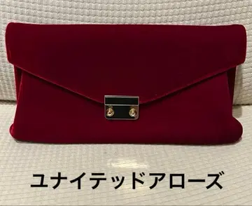 UNITED ARROWS 와인 레드 클러치백