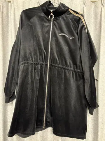 블랙 벨벳 집업 후드티