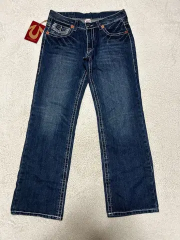 트루릴리젼 다크 블루 스트레이트 청바지 미사용 새상품