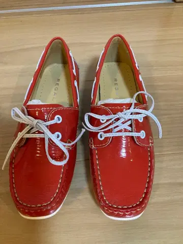 REGAL 빨간색 로퍼 합성 피혁