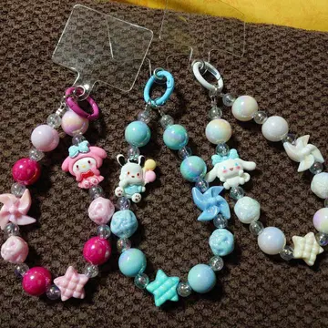 컬러풀 캐릭터 스트랩 3종 세트