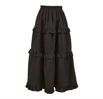 블랙 프릴 티어드 롱 스커트 PUNYUS 푸뉴즈 와타나베 나오미
