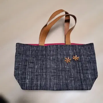 핸드메이드 핑크 가죽 토트백