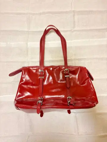 cider 빨간색 광택 핸드백