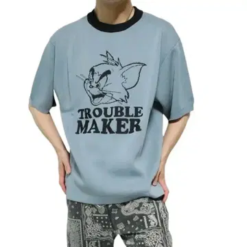 톰과 제리 니트/스웨터 반팔 의류 굿즈 두꺼운 원단