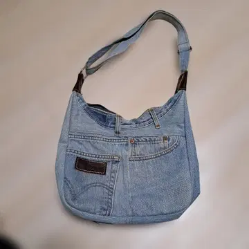 데님 숄더백 라이트 블루
