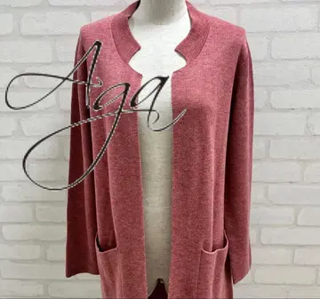 새상품급 Aga 핑크 롱 가디건 긴팔 포켓 부착