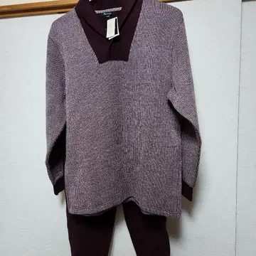 미사용 아쿠아 스큐텀 와인 레드 룸웨어 상하의 세트 L