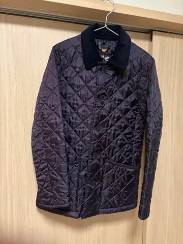 [ 클리닝 완료 옷깃 교환 완료 ] 라벤햄 퀼팅 자켓 퍼플 36