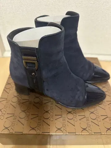 [레어] 긴자 요시노야 숏부츠, 네이비 스웨이드, 가죽, 이탈리아제