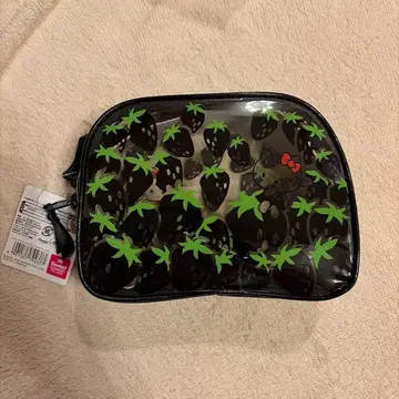 헬로키티 블랙 후르츠 KT 비닐 파우치 이치고 헤이세이 레트로